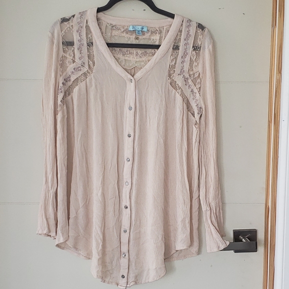 She + Sky Button Down Shirt - Picture 1 of 6